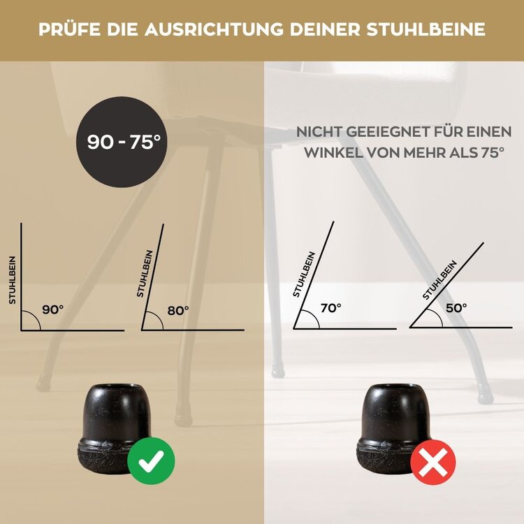 Filzgleiter 4er Set schwarz Ø19-25 mm