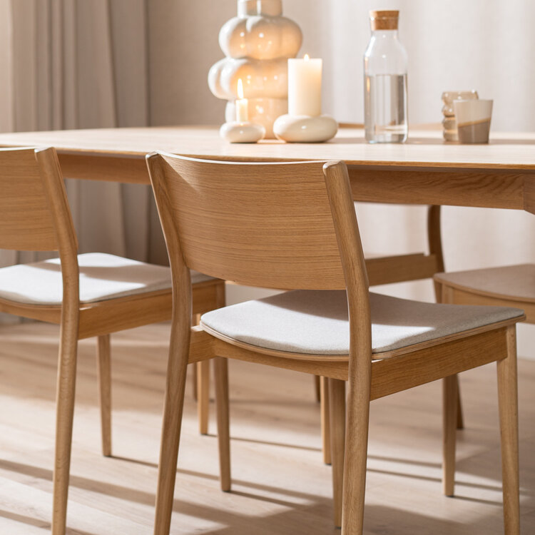 Esszimmerstuhl Elio Eiche Natur / off white