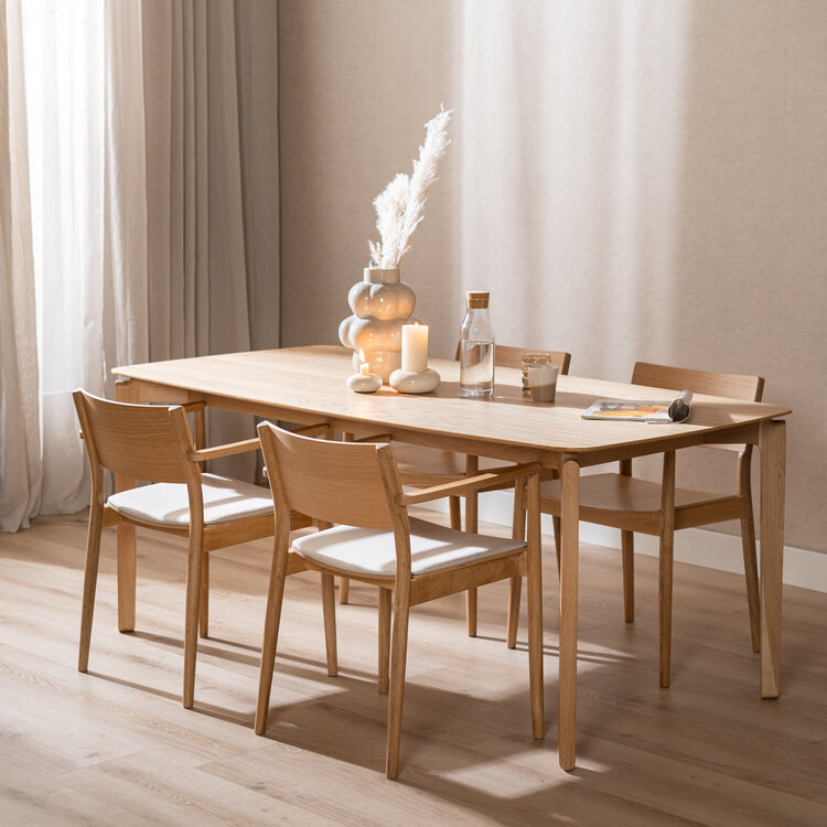 Esszimmerstuhl Juan Eiche Natur / off white