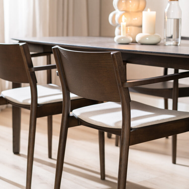 Esszimmerstuhl Juan Eiche dunkel / off white