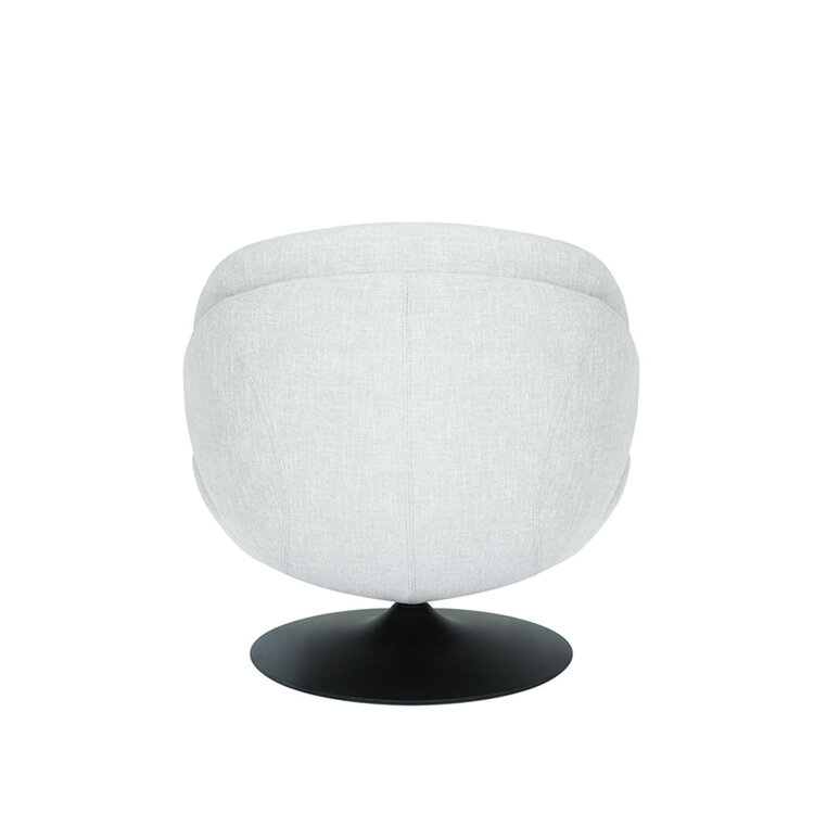 Sessel mit Hocker Isobel Leinen drehbar Off white