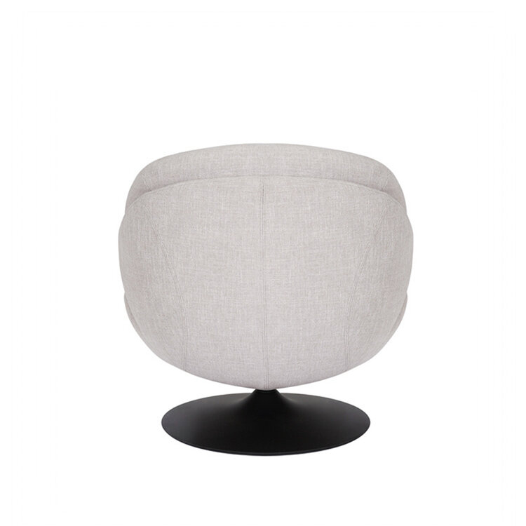 Sessel mit Hocker Isobel Leinen drehbar taupe