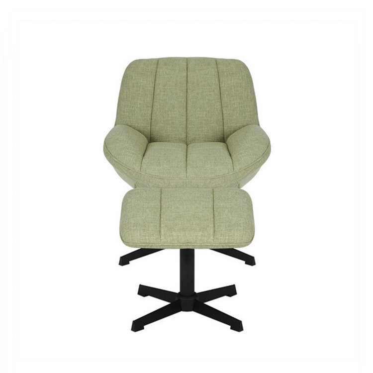 Sessel mit Hocker Santa Leinen drehbar olivgrün