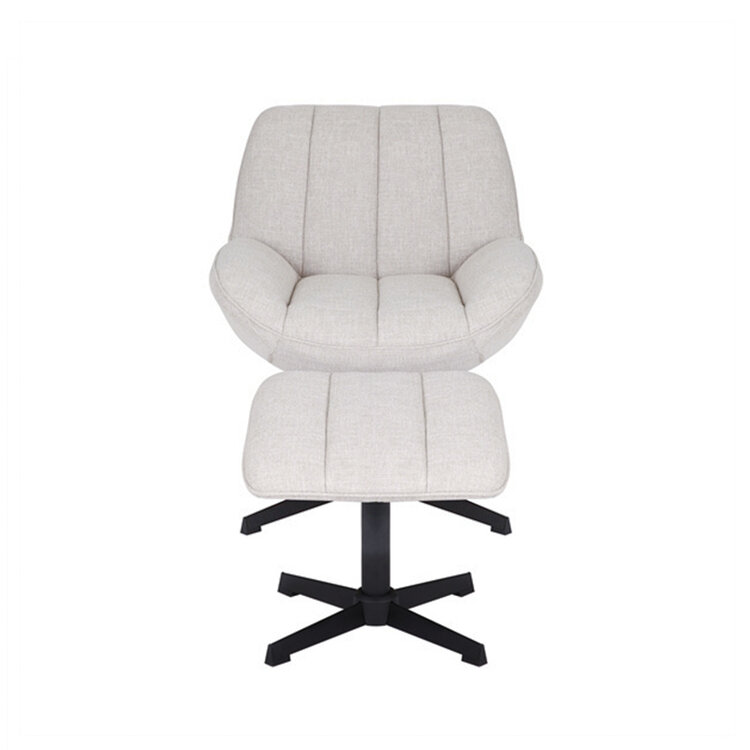 Sessel mit Hocker Santa Leinen drehbar taupe