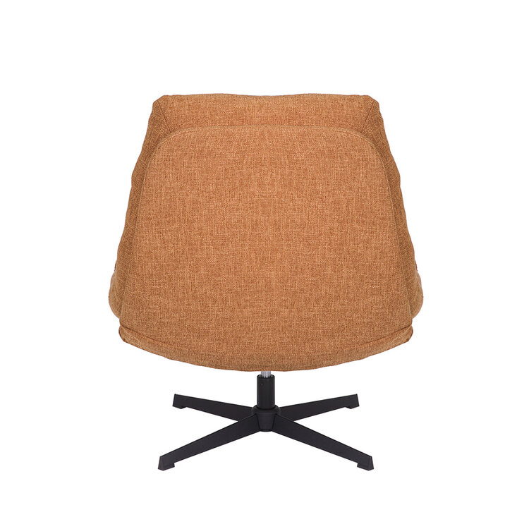 Sessel mit Hocker Cristo Leinenstoff drehbar kupfer