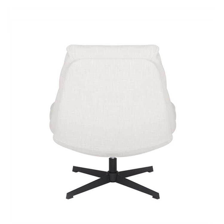 Sessel mit Hocker Cristo Leinen drehbar Off white