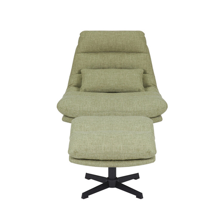 Sessel mit Hocker Cristo Leinen drehbar olivgrün