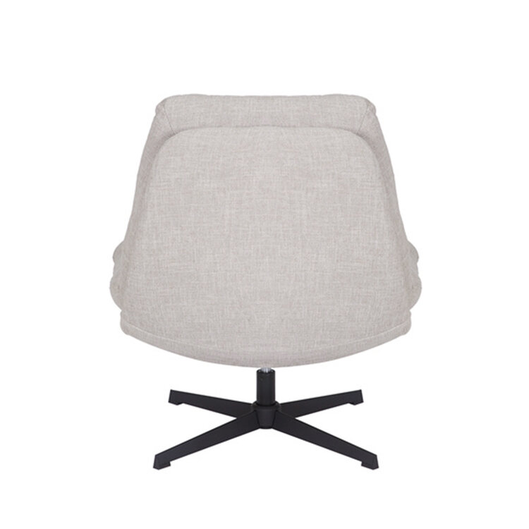 Sessel mit Hocker Cristo Leinen drehbar taupe