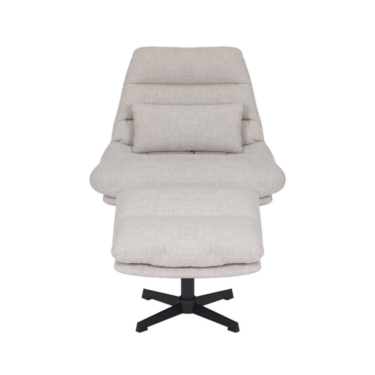 Sessel mit Hocker Cristo Leinen drehbar taupe