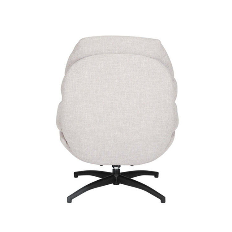 Sessel mit Hocker Palma Leinen drehbar taupe