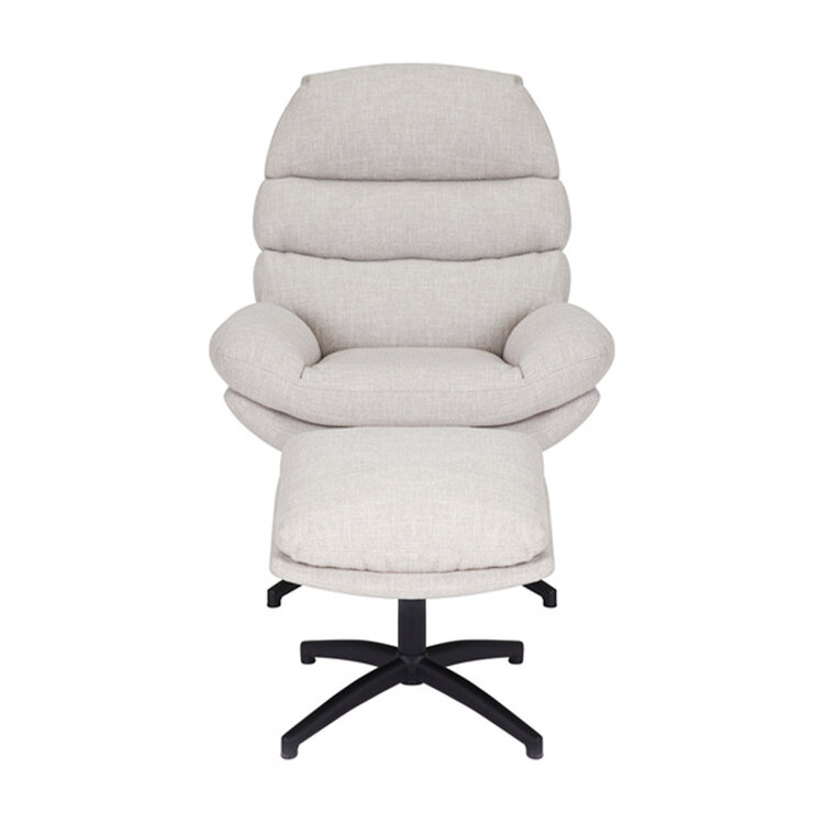 Sessel mit Hocker Palma Leinen drehbar taupe