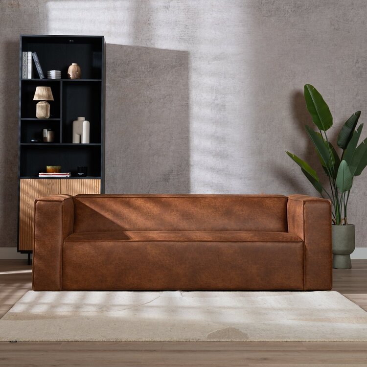 Ledersofa Memphis 3-Sitzer cognac