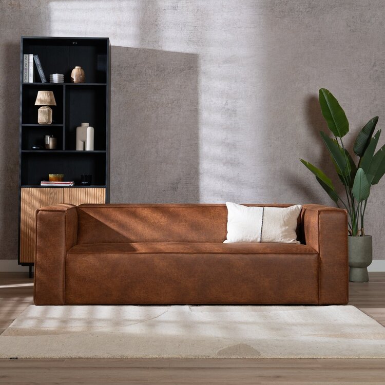 Ledersofa Memphis 3-Sitzer cognac