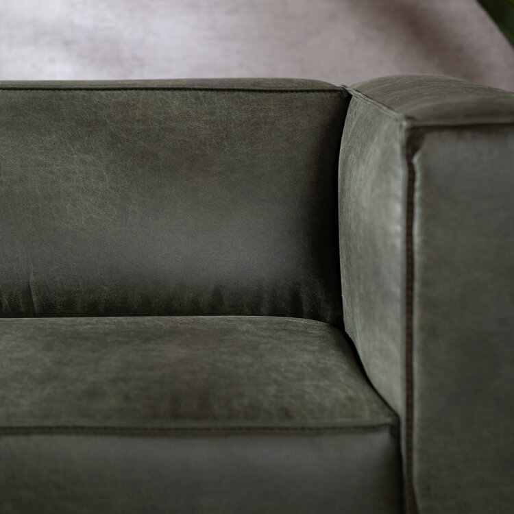 Ledersofa Memphis 3-Sitzer olivgrün