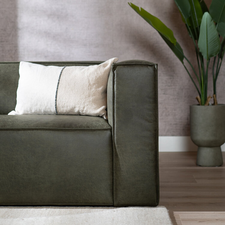 Ledersofa Memphis 3-Sitzer olivgrün