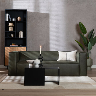 Ledersofa Memphis 3-Sitzer olivgrün