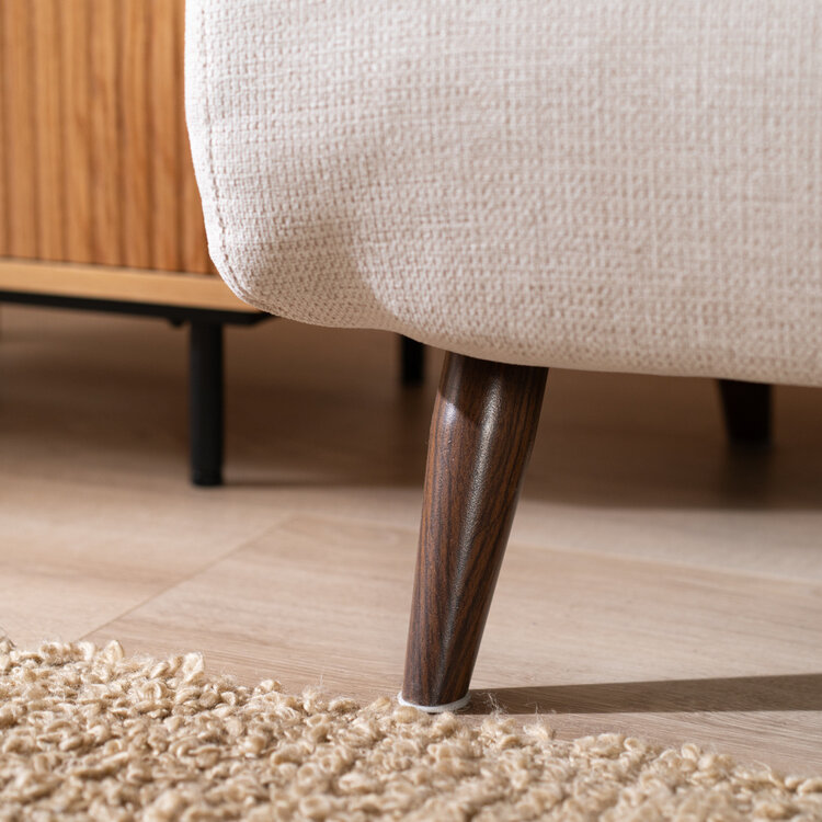 Schlafsofa 1,5-Sitzer Kristian recycelter Stoff beige