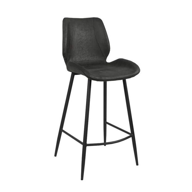 Barhocker Leder Barrel schwarz/anthrazit 69 cm