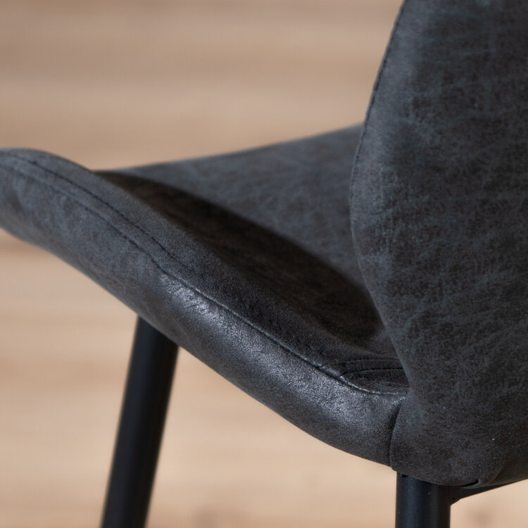 Barhocker Leder Barrel schwarz/anthrazit 69 cm