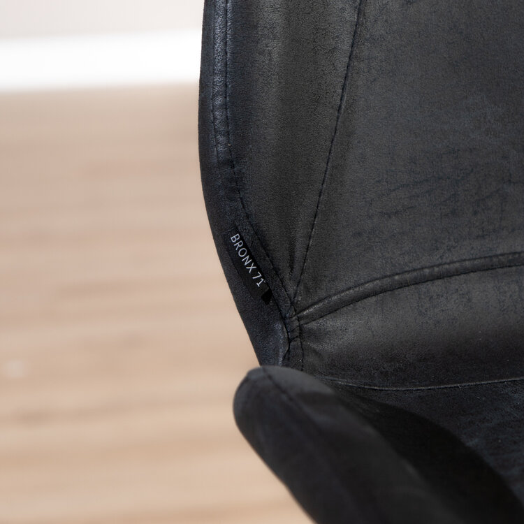 Barhocker Leder Barrel schwarz/anthrazit 69 cm