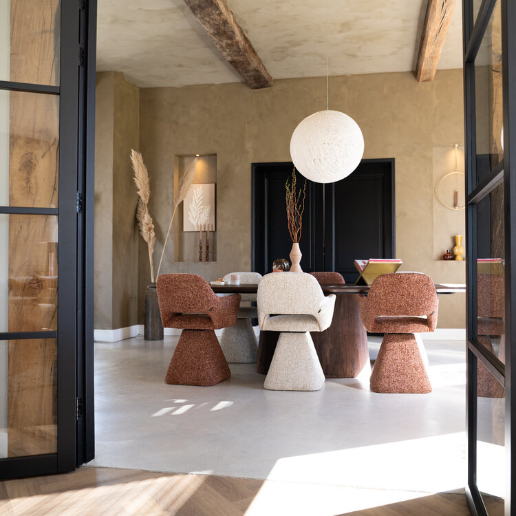 Esszimmerstuhl Josh drehbar Chenille kupfer