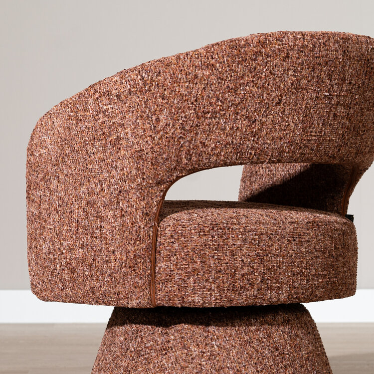 Sessel Josh drehbar Chenille kupfer