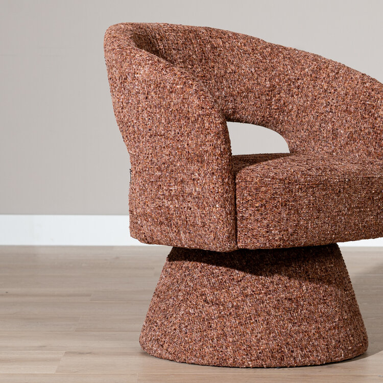 Sessel Josh drehbar Chenille kupfer
