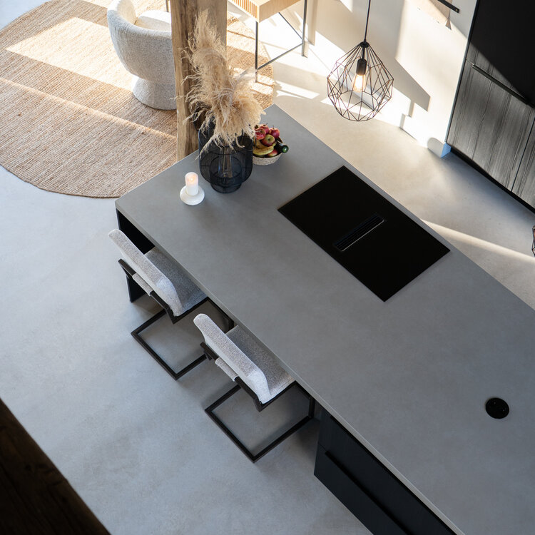 Barhocker Lio Stoff off white/braun 70 cm