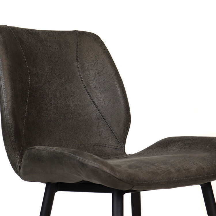 Barhocker Leder Barrel anthrazit 69 cm