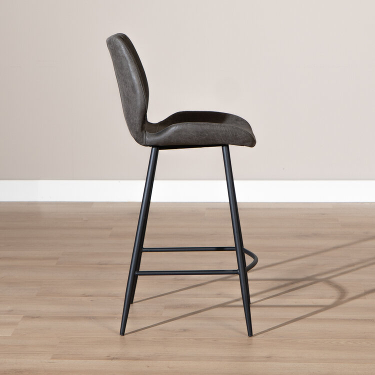 Barhocker Leder Barrel anthrazit 69 cm