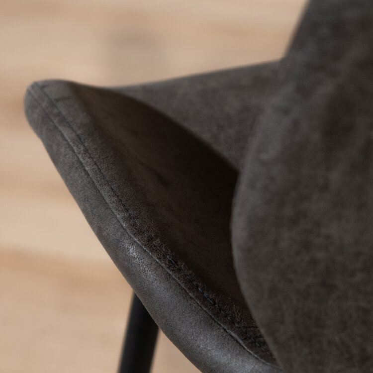 Barhocker Leder Barrel anthrazit 69 cm