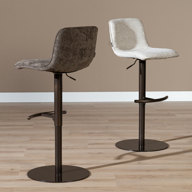 Barhocker Jack Stoff off white/braun 60-82cm