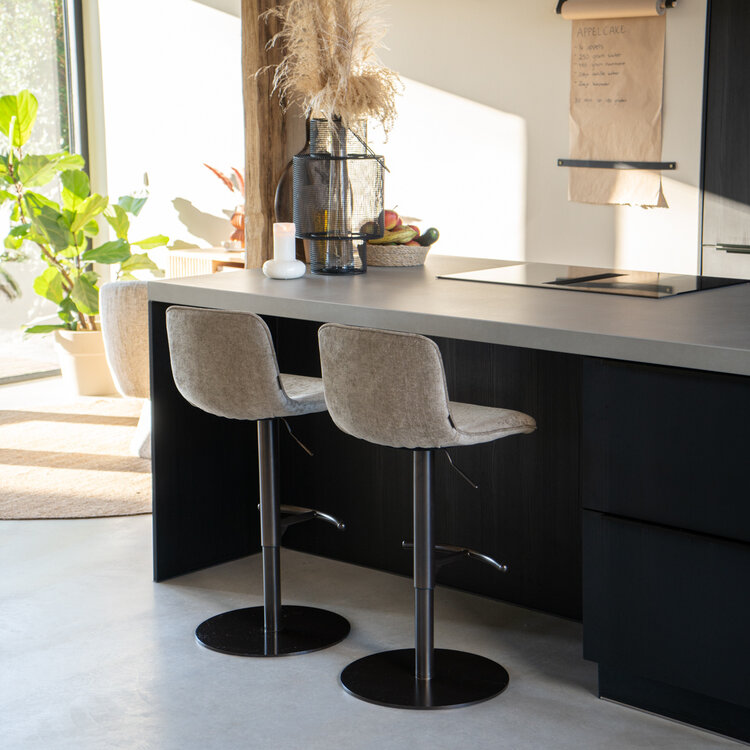 Barhocker Samt Jack taupe 60-82 cm