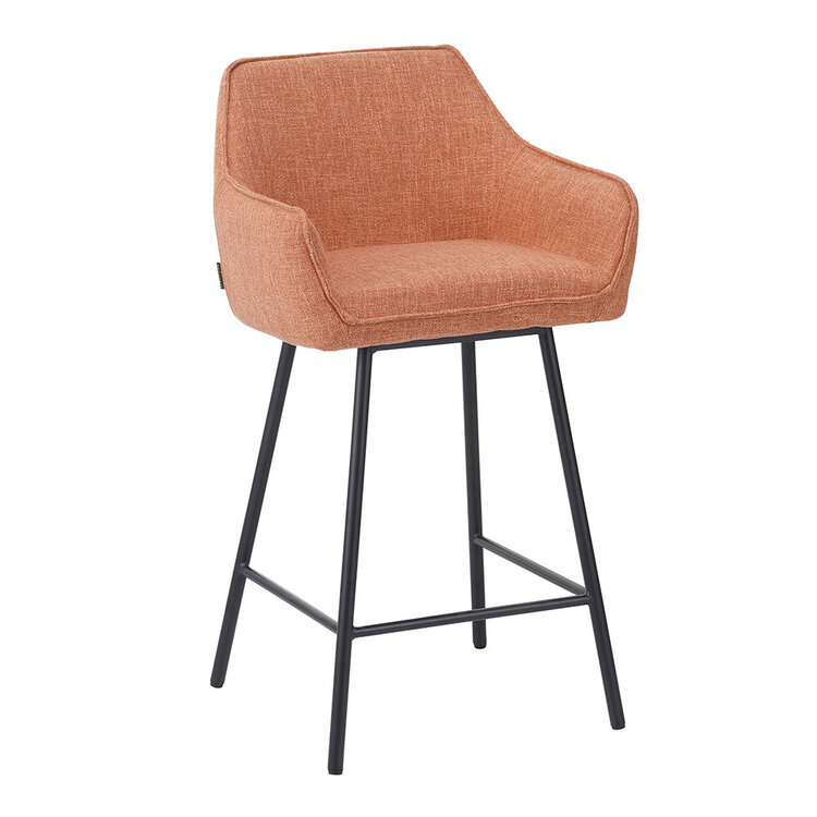 Barhocker Ciara kupfer Leinen 65 - 78 cm