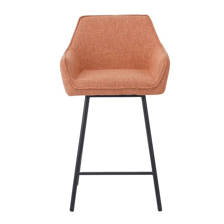 Barhocker Ciara kupfer Leinen 65 - 78 cm