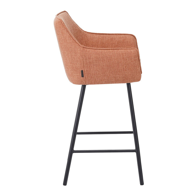 Barhocker Ciara kupfer Leinen 65 - 78 cm