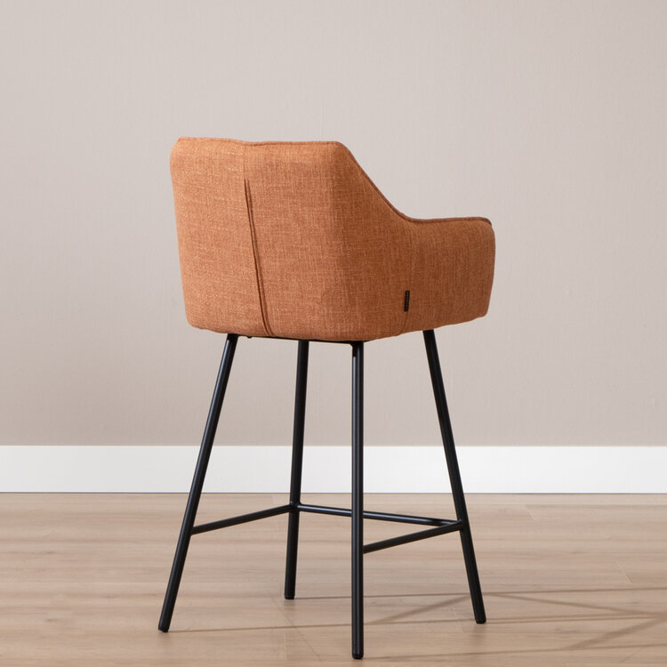 Barhocker Ciara kupfer Leinen 65 - 78 cm