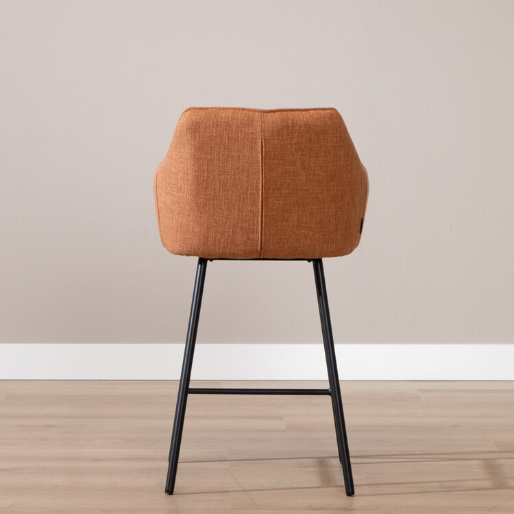 Barhocker Ciara kupfer Leinen 65 - 78 cm