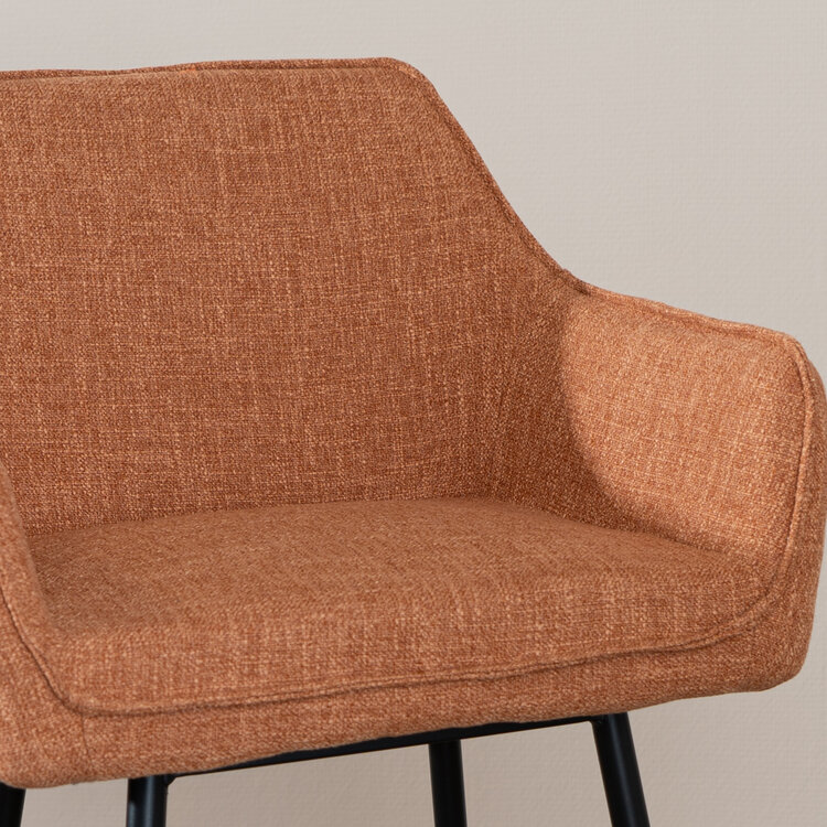 Barhocker Ciara kupfer Leinen 65 - 78 cm