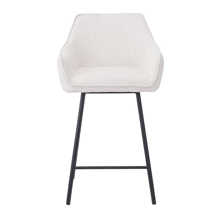 Barhocker Ciara Off white Leinen 65 - 78 cm