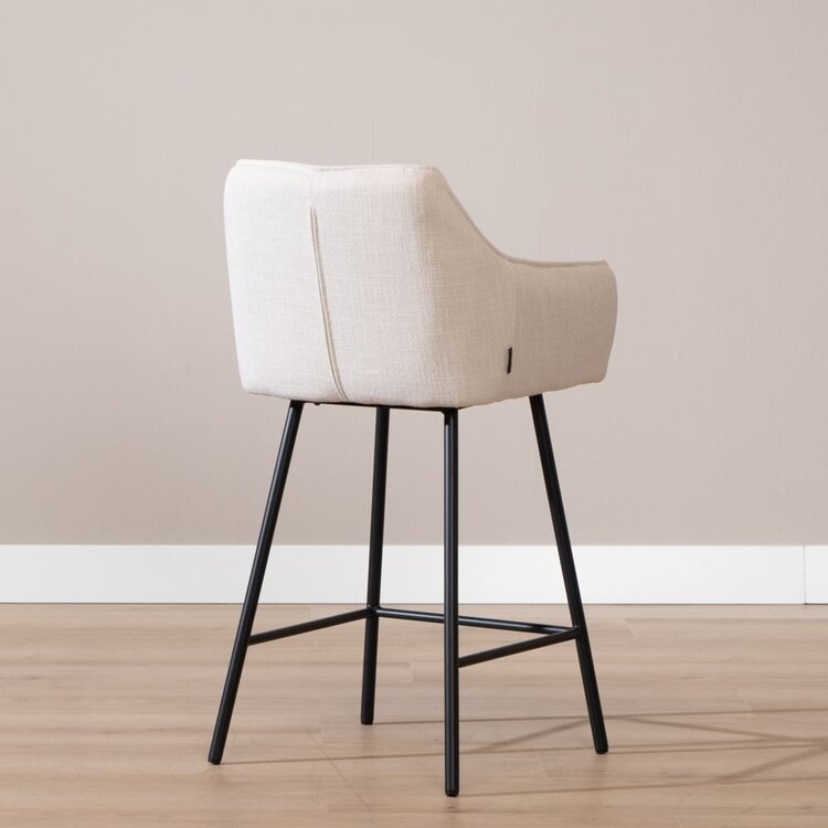 Barhocker Ciara Off white Leinen 65 - 78 cm