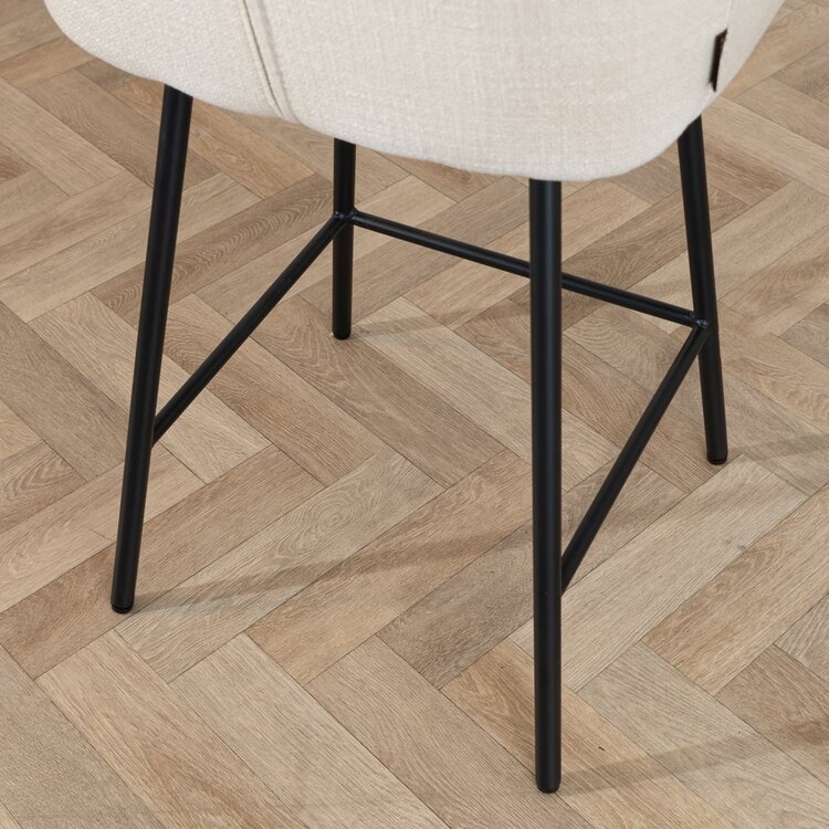 Barhocker Ciara Off white Leinen 65 - 78 cm