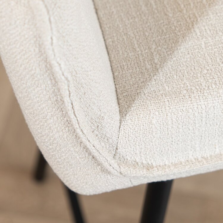 Barhocker Ciara Off white Leinen 65 - 78 cm