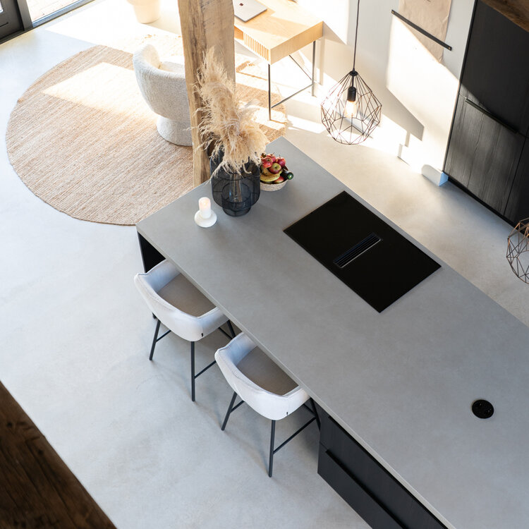 Barhocker Ciara Off white Leinen 65 - 78 cm