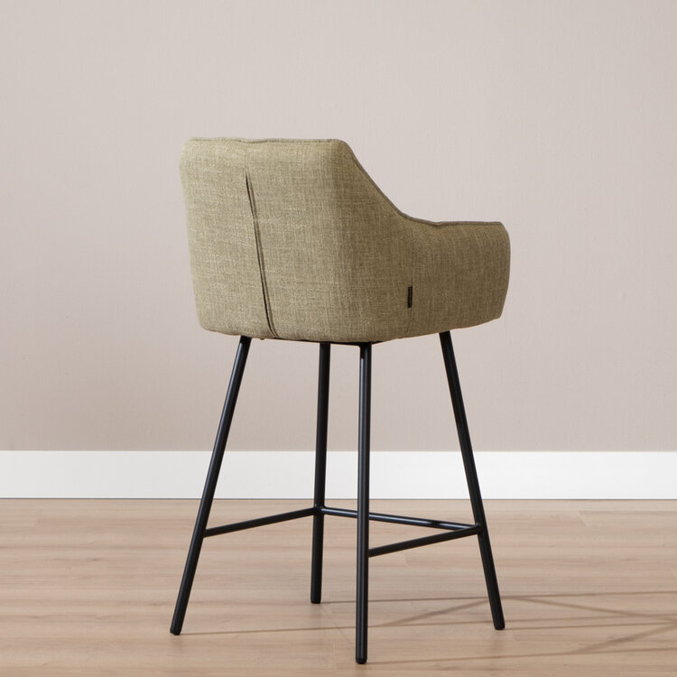 Barhocker Ciara olivgrün Leinen 65 - 78 cm