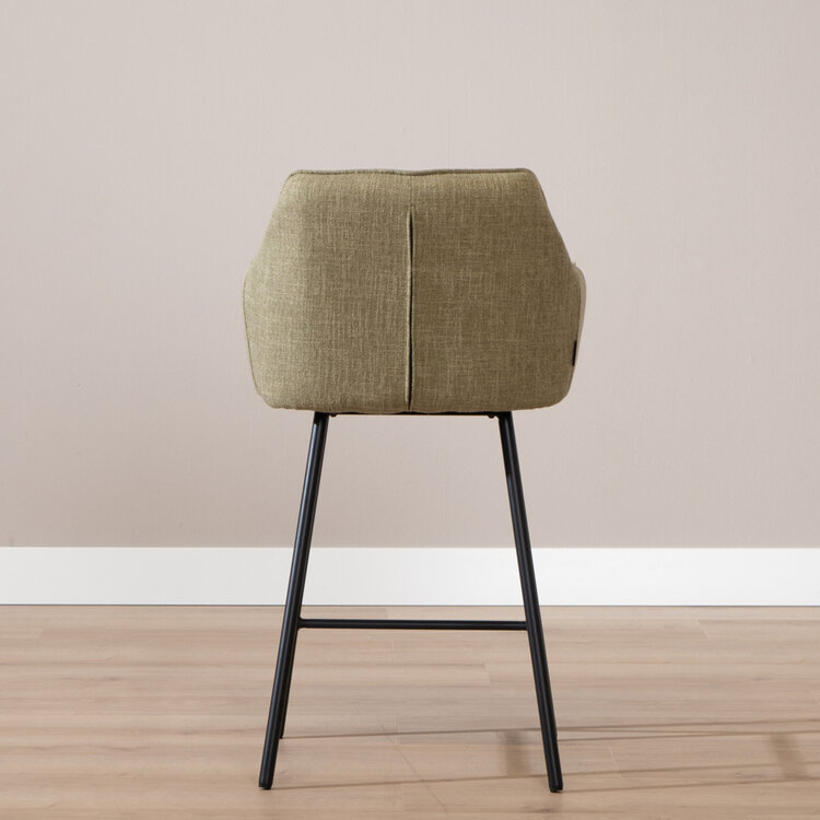 Barhocker Ciara olivgrün Leinen 65 - 78 cm