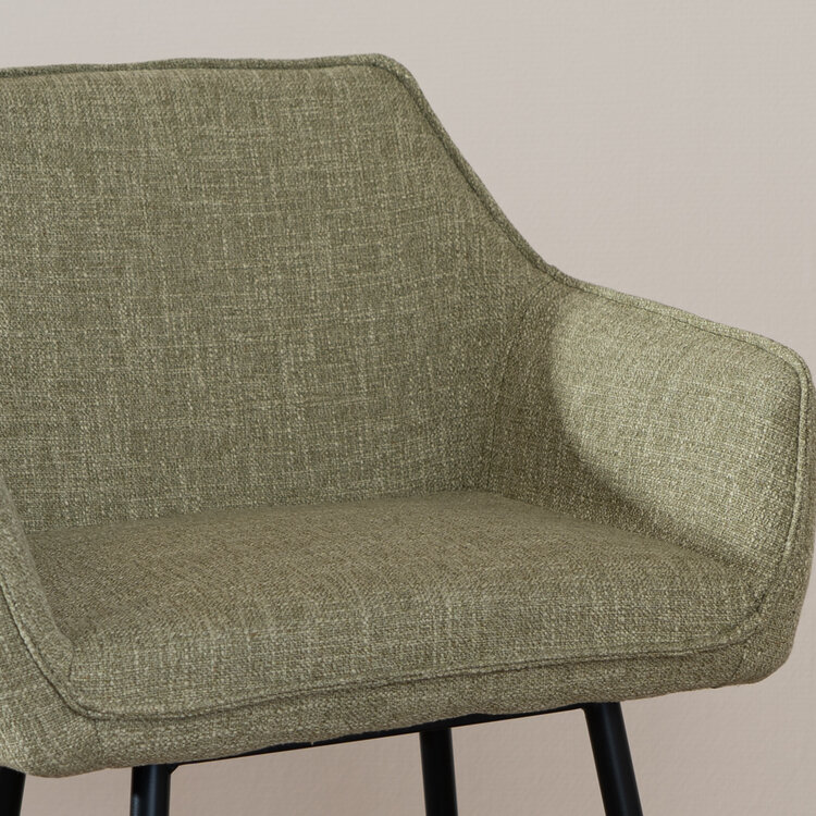 Barhocker Ciara olivgrün Leinen 65 - 78 cm