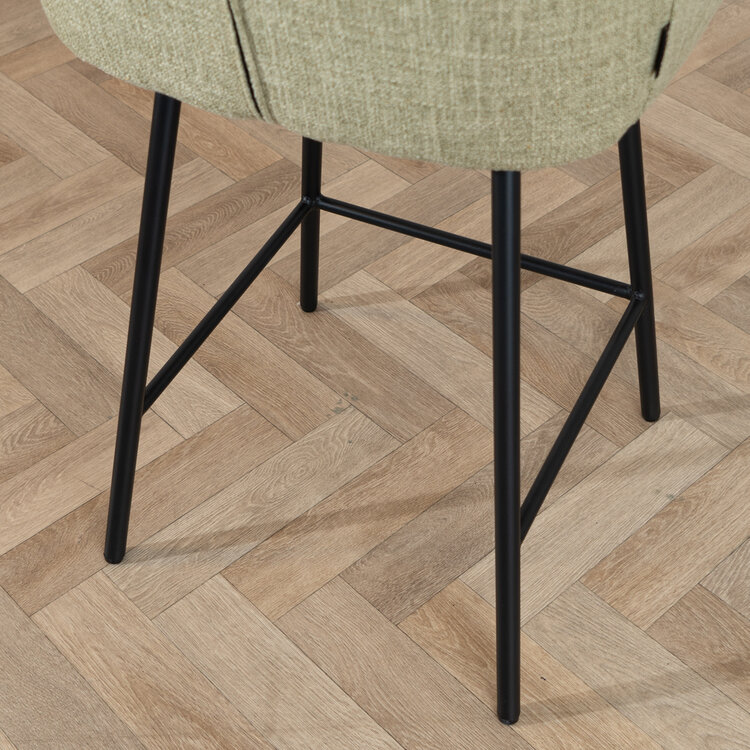 Barhocker Ciara olivgrün Leinen 65 - 78 cm