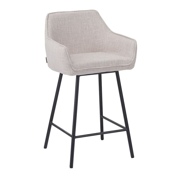 Barhocker Ciara taupe Leinen 65 - 78 cm