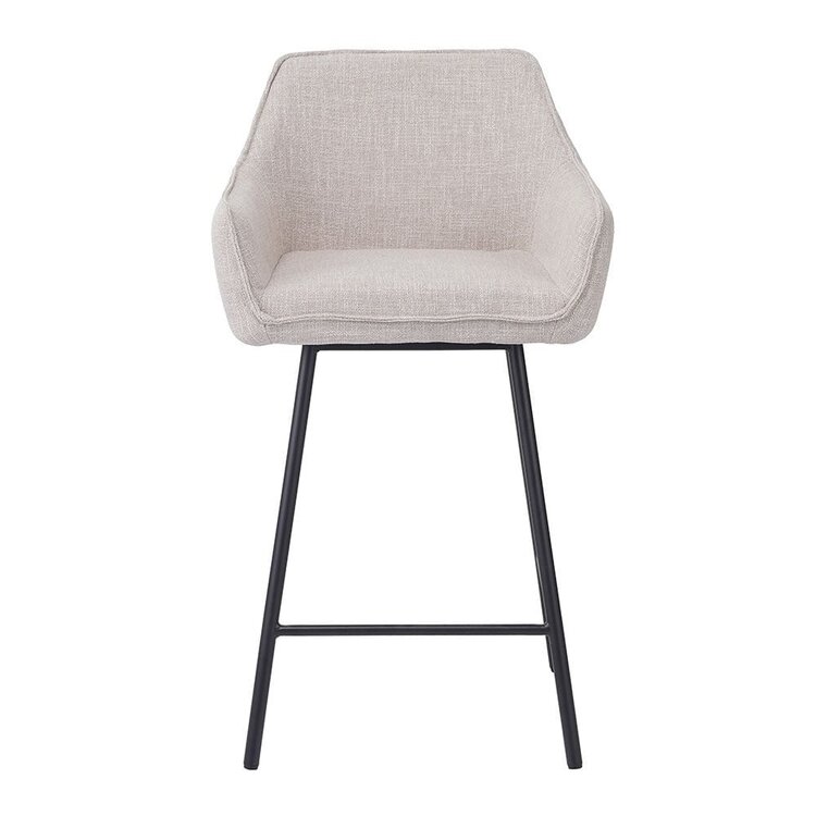 Barhocker Ciara taupe Leinen 65 - 78 cm